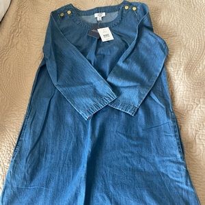 Crown & Ivy Kids chambray dress w button detail